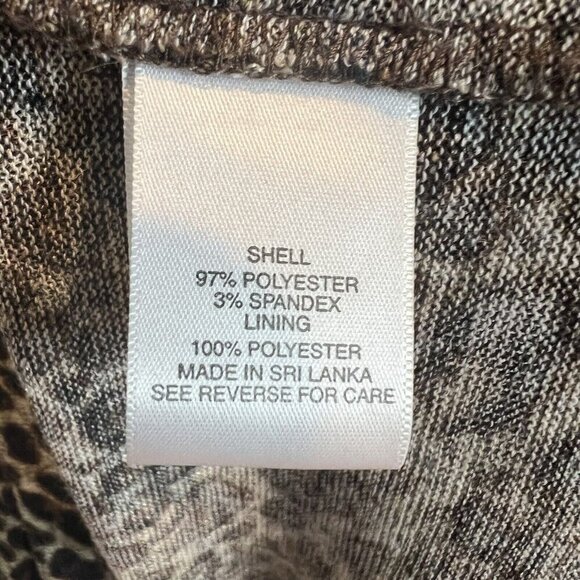 New Directions Leopard Print Dress Long Sleeve Size 6 Twist Knot Detail - Picture 5 of 6
